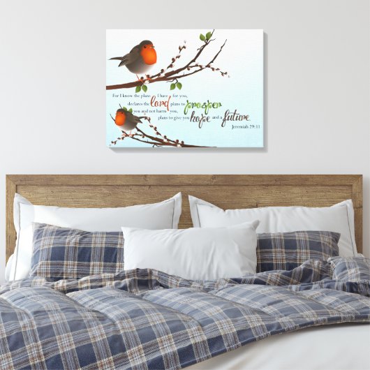 Jeremiah 29:11 Premium Wrapped Canvas (gloss) (Insitu (Slaapkamer))