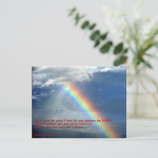 Jeremiah 29:11 Rainbow Briefkaart (Staand voorkant)