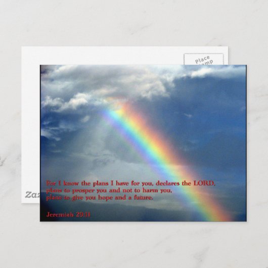 Jeremiah 29:11 Rainbow Briefkaart (Voorkant / Achterkant)