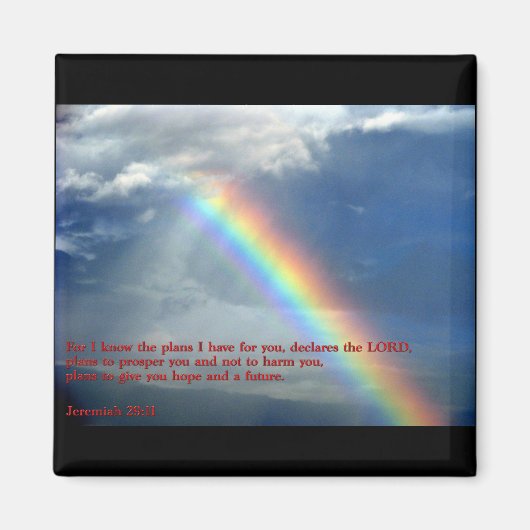 Jeremiah 29:11 Rainbow Magneet (Voorkant)
