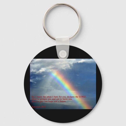 Jeremiah 29:11 Rainbow Sleutelhanger (Voorkant)