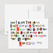 Jeremiah 29:11 Ransom Note Briefkaart (Voorkant / Achterkant)