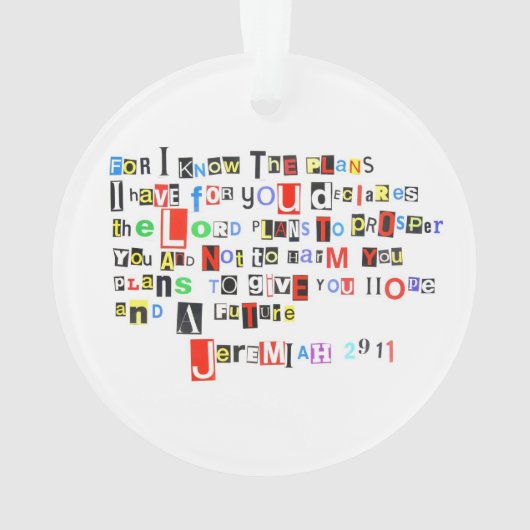 Jeremiah 29:11 Ransom Note Ornament (achterkant)