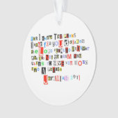 Jeremiah 29:11 Ransom Note Ornament (voorkant)