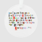 Jeremiah 29:11 Ransom Note Ornament (voorkant)