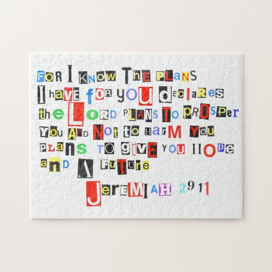 Jeremiah 29:11 Ransom Note Style Legpuzzel (Horizontaal)