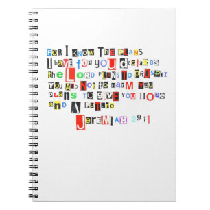 Jeremiah 29:11 Ransom Note Style Notitieboek