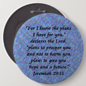 jeremiah 29-11 ronde button 6,0 cm (Voorkant /achterkant)
