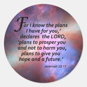 Jeremiah 29:11 ronde sticker
