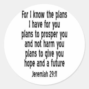 Jeremiah 29:11 ronde sticker
