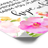 Jeremiah 29:11 Roze Bloemen Personaliseren Schrift Poster (Hoek)