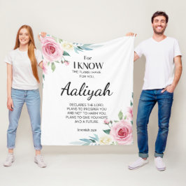 Jeremiah 29:11 Roze Rose Personaliseren Fleece Deken