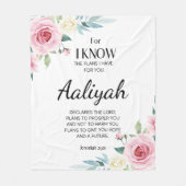 Jeremiah 29:11 Roze Rose Personaliseren Fleece Deken (Voorkant)
