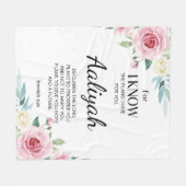 Jeremiah 29:11 Roze Rose Personaliseren Fleece Deken (Voorkant (Horizontaal))