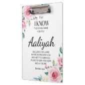 Jeremiah 29:11 Roze Rose Personaliseren Klembord (Links)