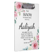 Jeremiah 29:11 Roze Rose Personaliseren Klembord (Rechts)