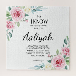 Jeremiah 29:11 Roze Rose Personaliseren Legpuzzel