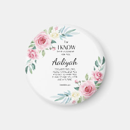 Jeremiah 29:11 Roze Rose Personaliseren Magneet