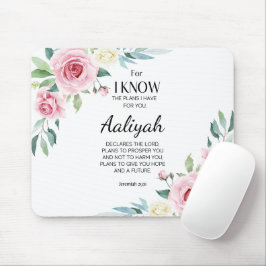 Jeremiah 29:11 Roze Rose Personaliseren Muismat
