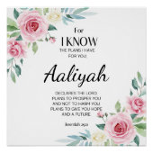 Jeremiah 29:11 Roze Rose Personaliseren Perfect Poster (Voorkant)
