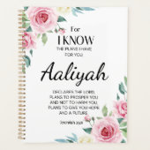 Jeremiah 29:11 Roze Rose Personaliseren Planner (Voorkant)