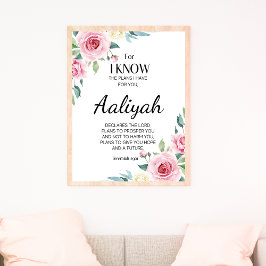 Jeremiah 29:11 Roze Rose Personaliseren Poster