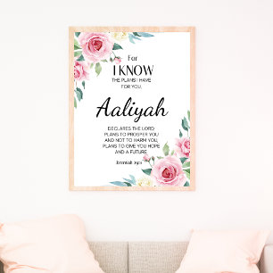 Jeremiah 29:11 Roze Rose Personaliseren Poster