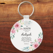 Jeremiah 29:11 Roze Rose Personaliseren Sleutelhanger (Voorkant)