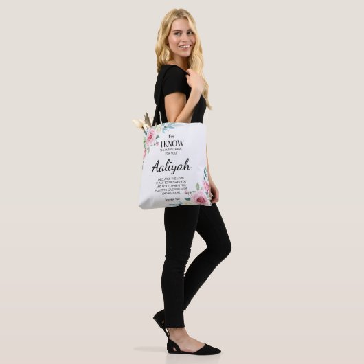 Jeremiah 29:11 Roze Rose Personaliseren Tote Bag (Op model)