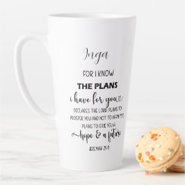 Jeremiah 29:11 Script Stijl Bijbel Vers Met Naam Latte Mok