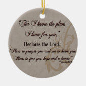 Jeremiah 29:11 Scripture Gift Keramisch Ornament (Voorkant)