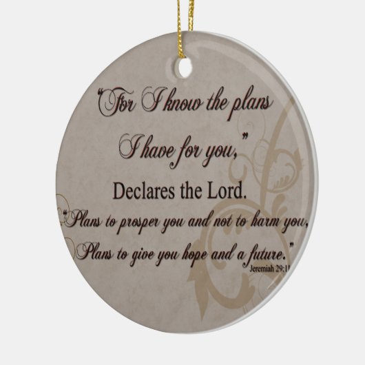 Jeremiah 29:11 Scripture Gift Keramisch Ornament (Links)