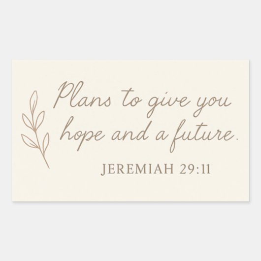 Jeremiah 29:11 Sticker (Voorkant)