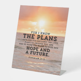 Jeremiah 29:11 Strand Sunrise Reclamebord Met Voetstuk