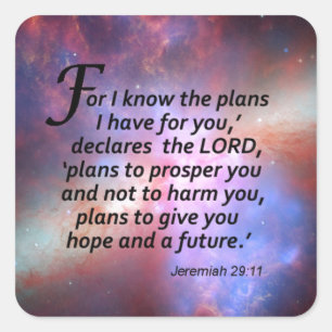 Jeremiah 29:11 vierkante sticker