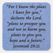 jeremiah 29-11 vierkante sticker (Voorkant)