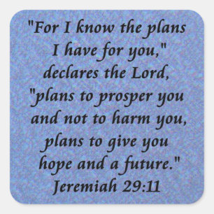 jeremiah 29-11 vierkante sticker