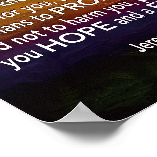 Jeremiah 29:11 VOOR IK DE Christelijke PLANNEN WEE Poster (Hoek)