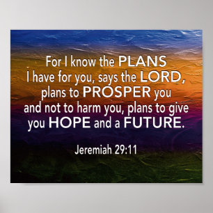 Jeremiah 29:11 VOOR IK DE Christelijke PLANNEN WEE Poster