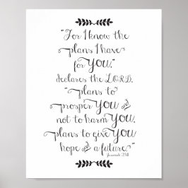 Jeremiah 29:11 Want ik ken de bijbelversie van de  Poster