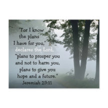 Jeremiah 29:11 Want ik ken de plannen die ik voor