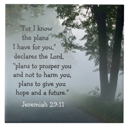 Jeremiah 29:11 Want ik ken de plannen die ik voor  Tegeltje (Voorkant)