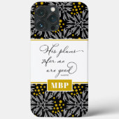 Jeremiah 29:11 Zwart & Goud Abstract Case-Mate iPhone Case (Achterkant)