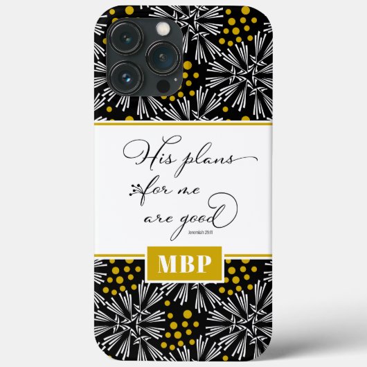 Jeremiah 29:11 Zwart & Goud Abstract Case-Mate iPhone Case (Achterkant)