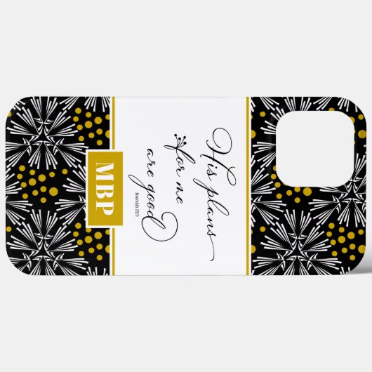 Jeremiah 29:11 Zwart & Goud Abstract Case-Mate iPhone Case (Achterkant (horizontaal))