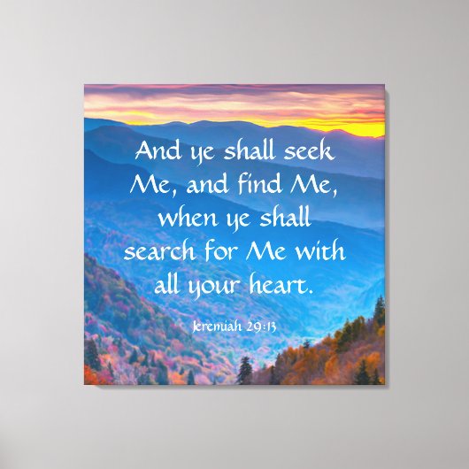 Jeremiah 29:13 canvas afdruk (Voorkant)