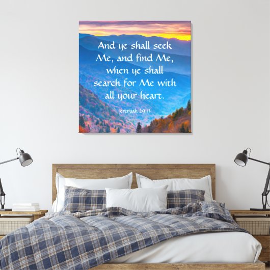 Jeremiah 29:13 canvas afdruk (Insitu (Slaapkamer))