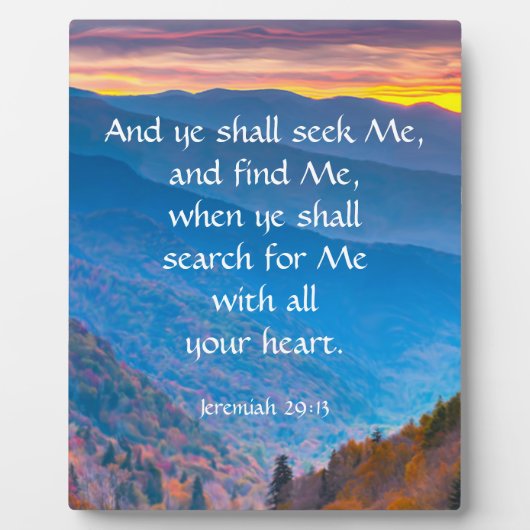 Jeremiah 29:13 fotoplaat (Voorkant)