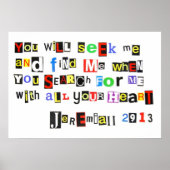 Jeremiah 29:13 Ransom Note poster (Voorkant)