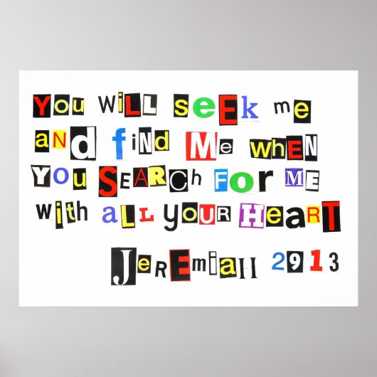 Jeremiah 29:13 Ransom Note poster (Voorkant)